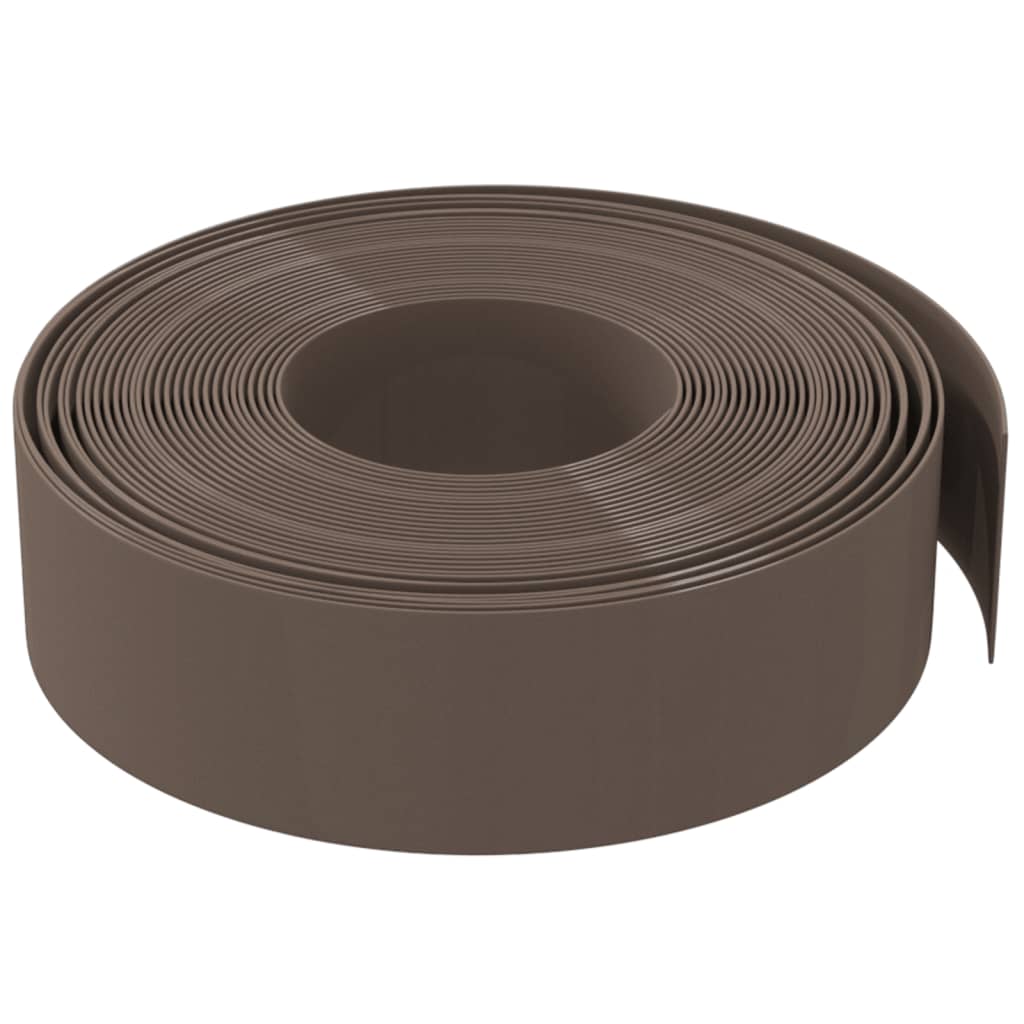 Tuinrand 10 m 15 cm polyetheen bruin