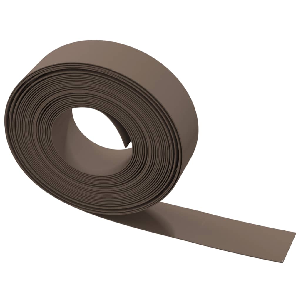 Tuinrand 10 m 15 cm polyetheen bruin