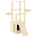 Kattenmeubel met sisal krabpalen 133 cm crèmekleurig