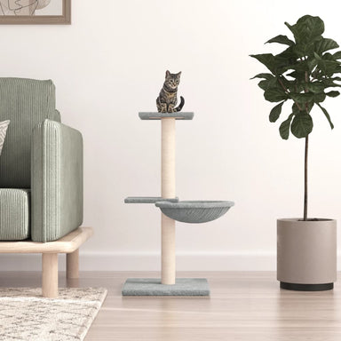 Kattenmeubel met sisal krabpalen 72 cm lichtgrijs