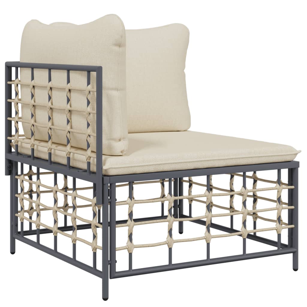 Tuinhoekbank Met Beige Kussens Poly Rattan 1