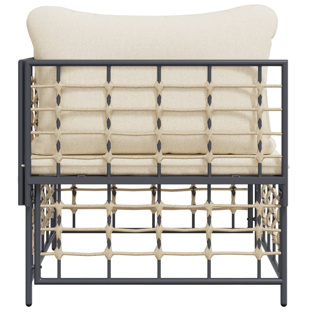 Tuinhoekbank Met Beige Kussens Poly Rattan 1