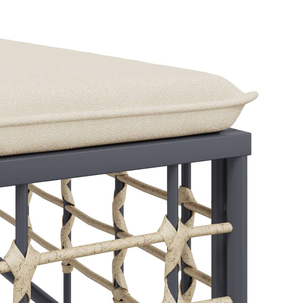 Tuinhoekbank Met Beige Kussens Poly Rattan 1