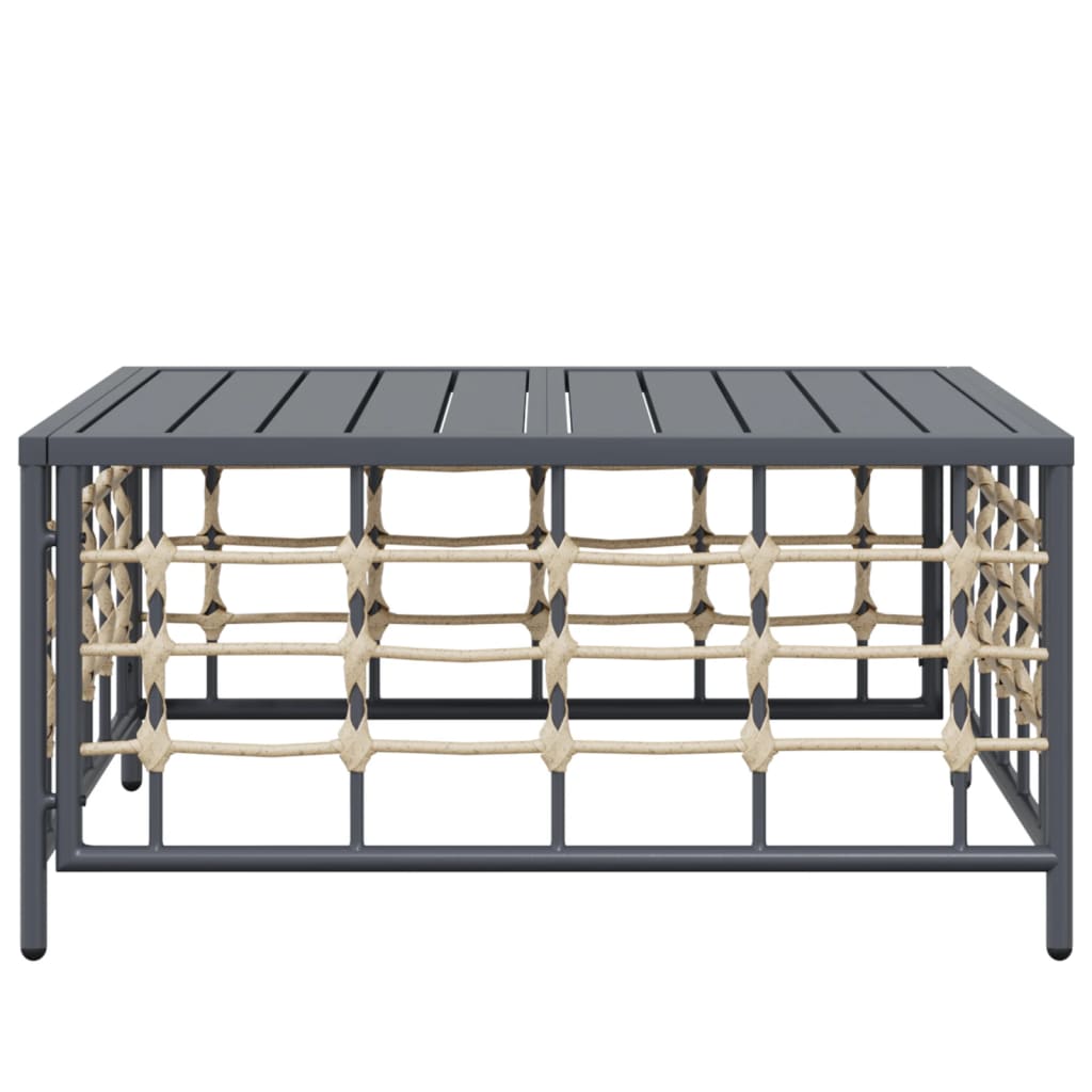 Tuintafel 70X70X34 Cm Poly Rattan Antracietkleurig 1 Donkergrijs