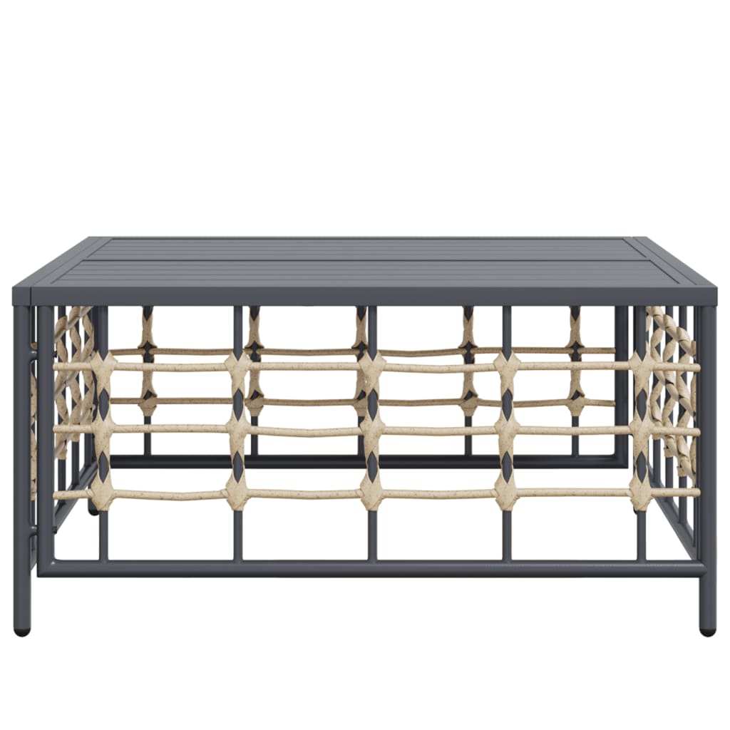 Tuintafel 70X70X34 Cm Poly Rattan Antracietkleurig 1 Donkergrijs