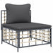 Tuinmiddenbank Met Donkergrijze Kussens Poly Rattan 1 Donkergrijs