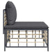 Tuinmiddenbank Met Donkergrijze Kussens Poly Rattan 1 Donkergrijs