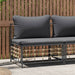 Tuinmiddenbank Met Donkergrijze Kussens Poly Rattan 1 Donkergrijs