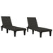 Ligbedden 2 st 155x58x83 cm polypropeen zwart