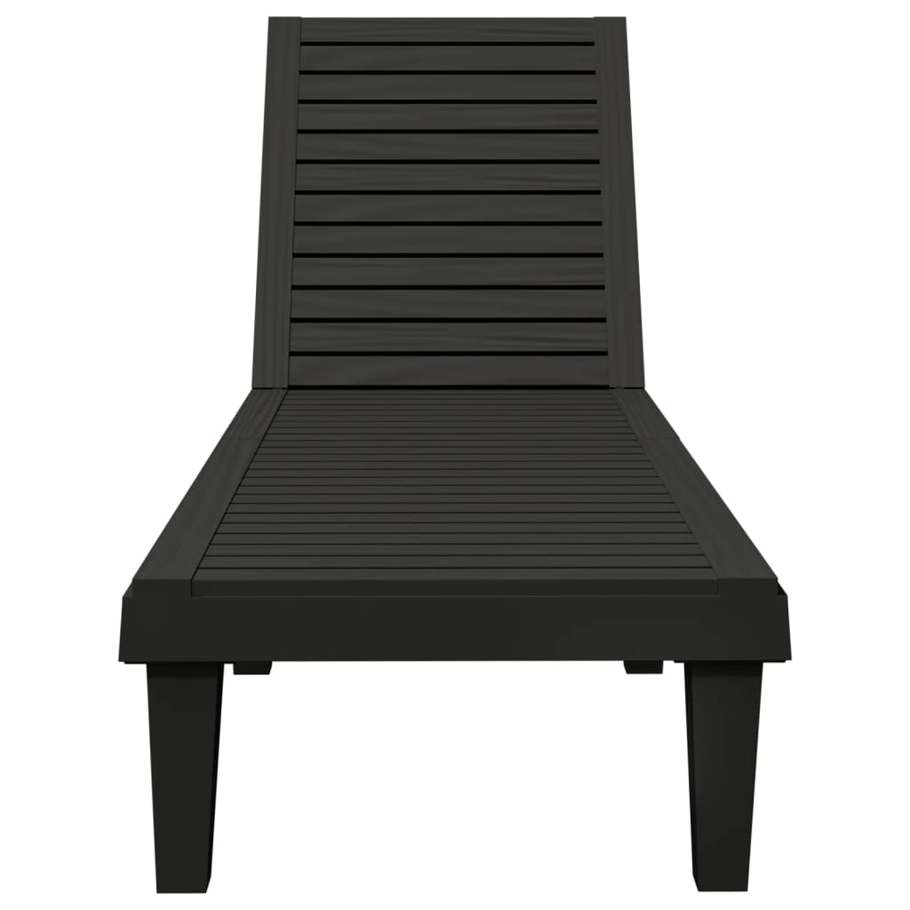Ligbedden 2 st 155x58x83 cm polypropeen zwart