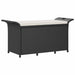 Tuinbank met kussen 116x46x57 cm poly rattan zwart