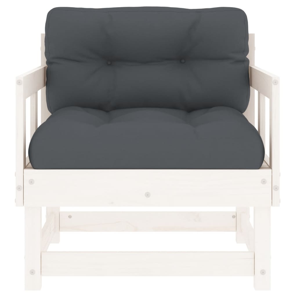 Tuinstoelen Met Kussens 2 St Massief Grenenhout Wit 1 Wit grenenhout