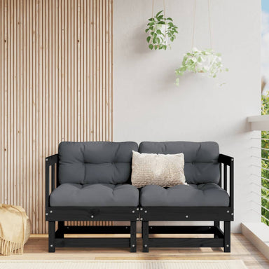 Hoekbanken 2 St Met Kussens Massief Grenenhout Zwart 1 Zwart grenenhout 2x hoek