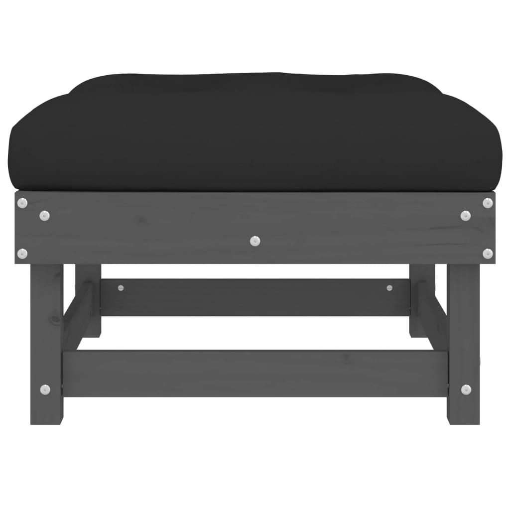 Tuinvoetenbanken Met Kussens 2 St Massief Grenenhout Grijs 1 Grijs grenenhout 2x voetensteun