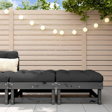 Tuinvoetenbanken Met Kussens 2 St Massief Grenenhout Grijs 1 Grijs grenenhout 2x voetensteun