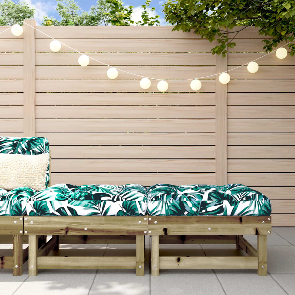 Tuinvoetenbanken Met Kussens 2 St Geïmpregneerd Grenenhout 1 Bruin 2x voetensteun