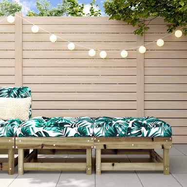 Tuinvoetenbanken Met Kussens 2 St Geïmpregneerd Grenenhout 1 Bruin 2x voetensteun