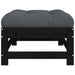 Tuinvoetenbank Met Kussen Massief Grenenhout Zwart 1 Zwart grenenhout Voetensteun