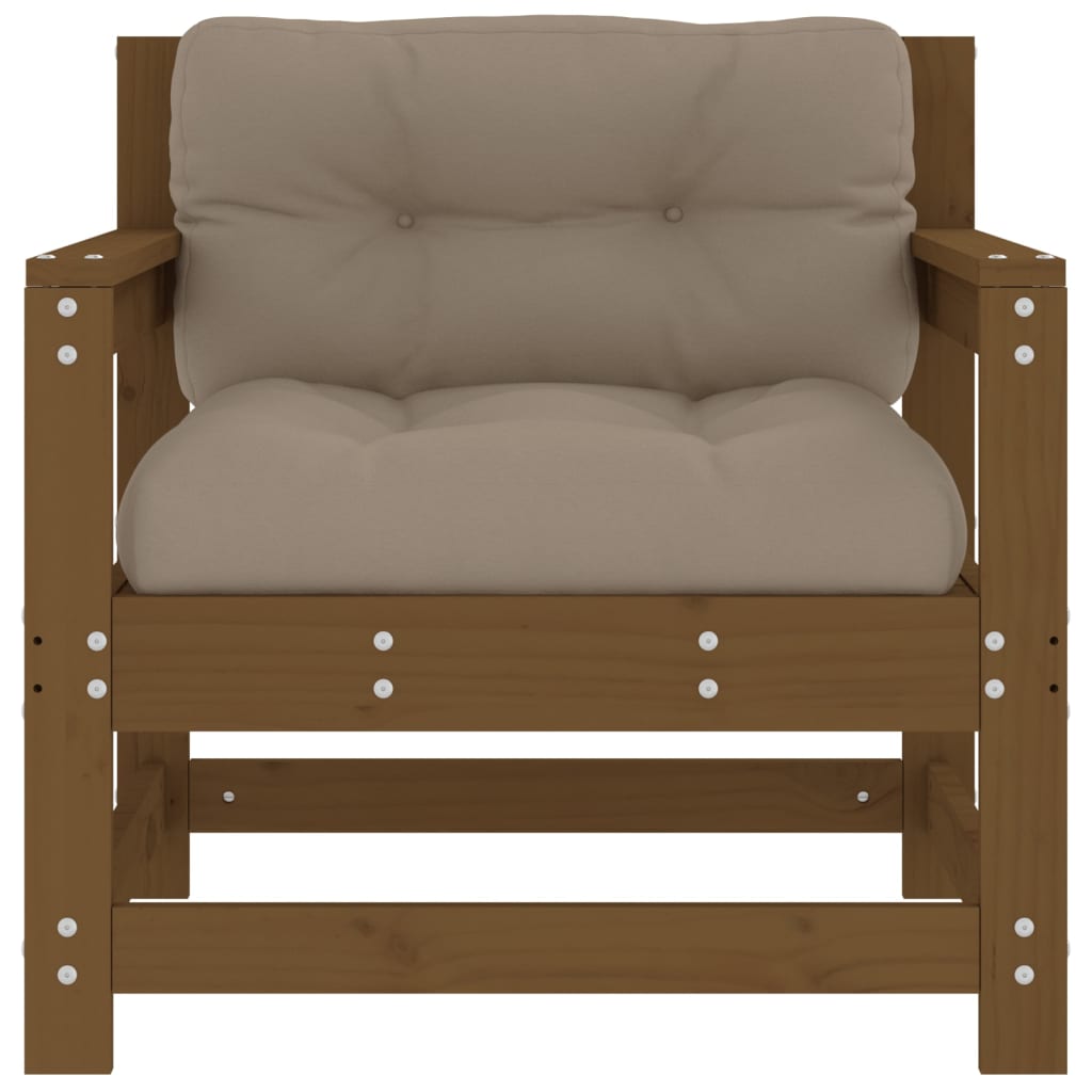 Tuinstoelen 2 St Met Kussens Massief Grenenhout Honingbruin 1 Honingbruin grenenhout amchair