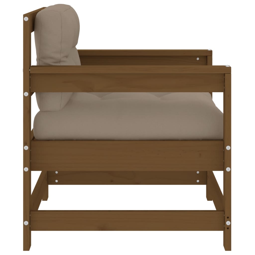 Tuinstoelen 2 St Met Kussens Massief Grenenhout Honingbruin 1 Honingbruin grenenhout amchair