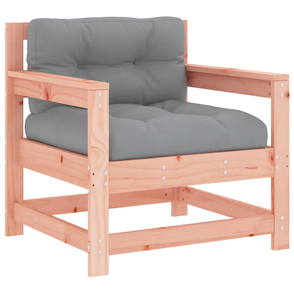 Tuinstoelen 2 St Met Kussens Massief Douglashout 1 Natuurlijk douglashout amchair