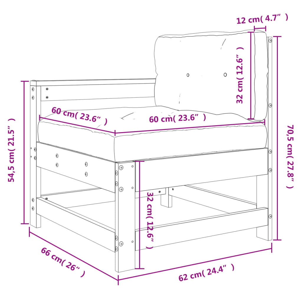 Tuinstoel Met Kussens Massief Grenenhout Grijs 1 Grijs grenenhout