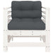 Tuinstoelen Met Kussens 2 St Massief Grenenhout Wit 1 Wit grenenhout