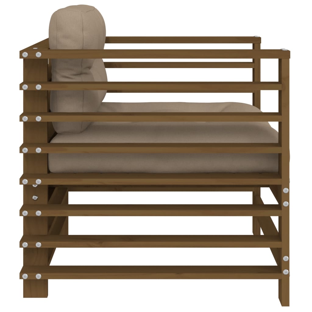 Tuinstoelen 2 St Met Kussens Massief Grenenhout Honingbruin 1 Honingbruin grenenhout