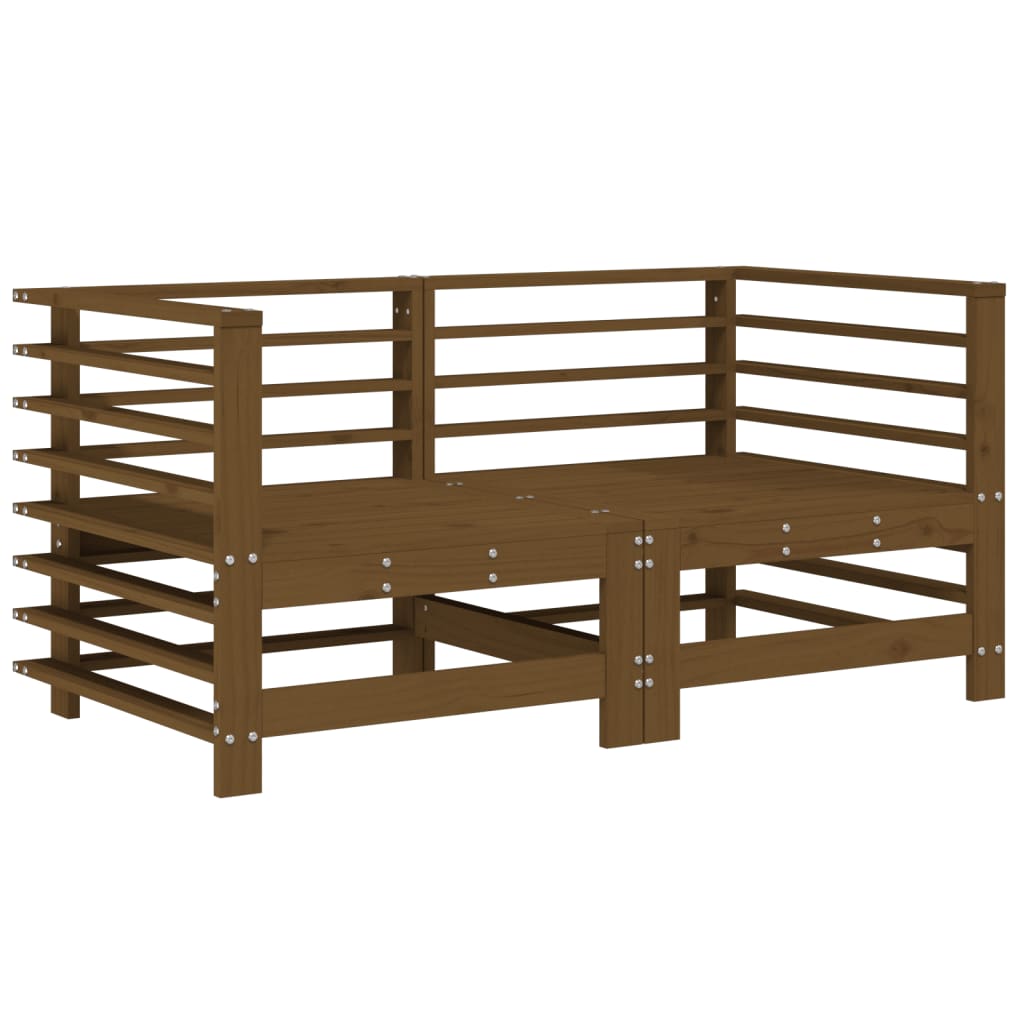 Hoekbanken 2 St Met Kussens Massief Grenenhout Honingbruin 1 Honingbruin grenenhout 2x hoek