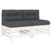 Middenbanken Met Kussens 2 St Massief Grenenhout Wit 1 Wit grenenhout 2x midden