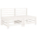 Middenbanken Met Kussens 2 St Massief Grenenhout Wit 1 Wit grenenhout 2x midden