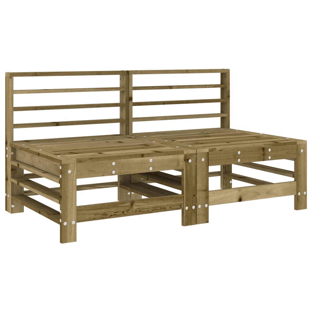 Middenbanken Met Kussens 2 St Geïmpregneerd Grenenhout 1 Bruin 2x midden