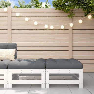 Tuinvoetenbanken Met Kussens 2 St Massief Grenenhout Wit 1 Wit grenenhout 2x voetensteun