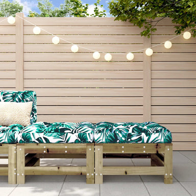 Tuinvoetenbanken Met Kussens 2 St Geïmpregneerd Grenenhout 1 Bruin 2x voetensteun