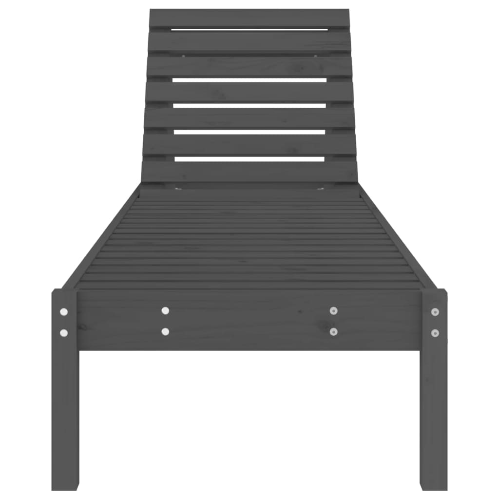 Ligbedden 2 st 199,5x60x74 cm massief grenenhout grijs