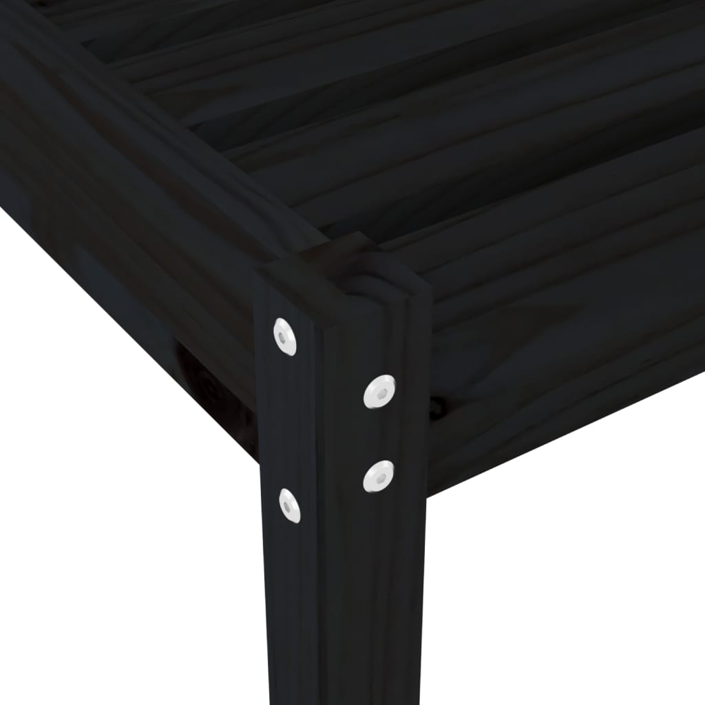 Ligbedden 2 st 199,5x60x74 cm massief grenenhout zwart