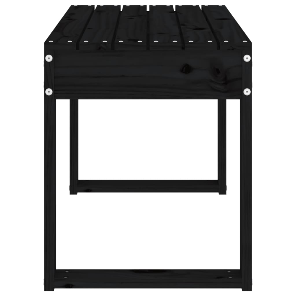 Tuinbank 80x38x45 cm massief grenenhout zwart