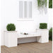 Bankje met plantenbakken 184,5x39,5x56,5 cm grenenhout wit