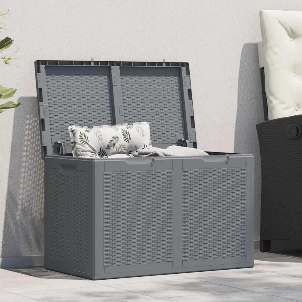 Tuinbox 180 L PP rattan grijs