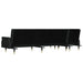 Slaapbank L-vormig 271x140x70 cm fluweel zwart