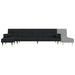 Slaapbank L-vormig 271x140x70 cm fluweel zwart