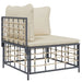 3-delige Loungeset met kussens poly rattan antracietkleurig