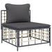5-delige Loungeset met kussens poly rattan antracietkleurig