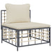 4-delige Loungeset met kussens poly rattan antracietkleurig