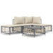 5-delige Loungeset met kussens poly rattan antracietkleurig