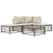5-delige Loungeset met kussens poly rattan antracietkleurig