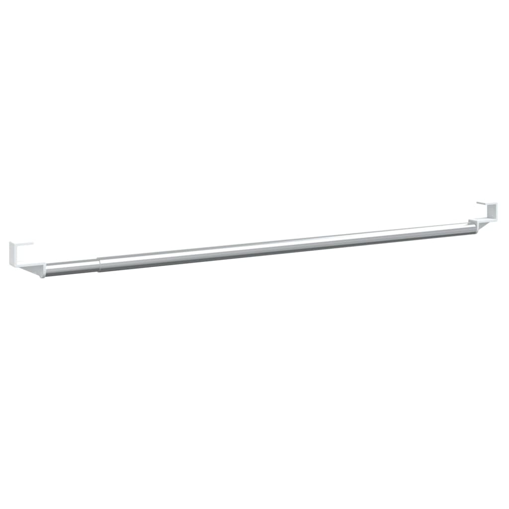 Gordijnrails 2 st 60-105 cm aluminium wit en zilverkleurig
