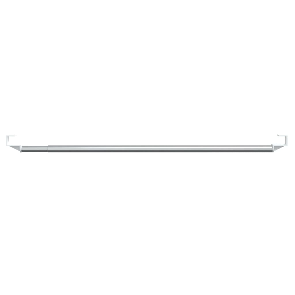 Gordijnrails 2 st 60-105 cm aluminium wit en zilverkleurig