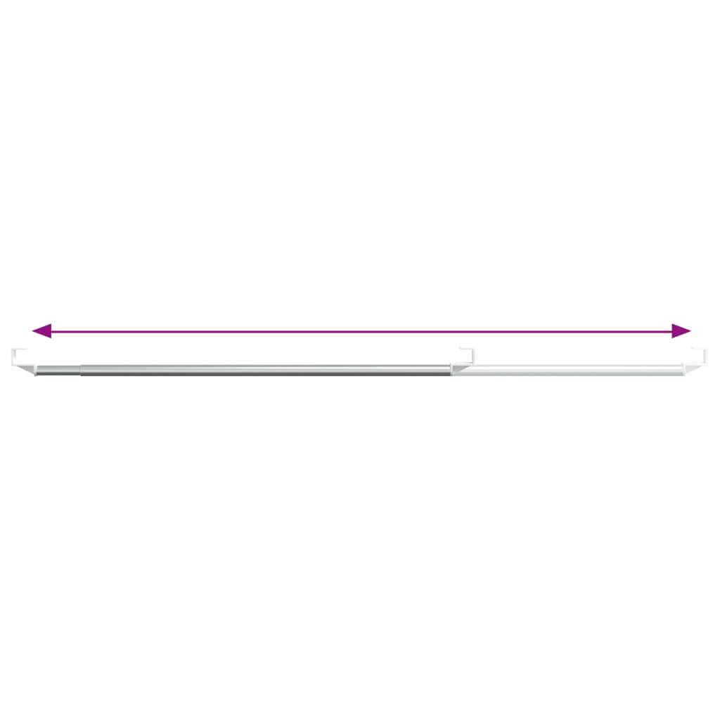 Gordijnrails 2 st 60-105 cm aluminium wit en zilverkleurig