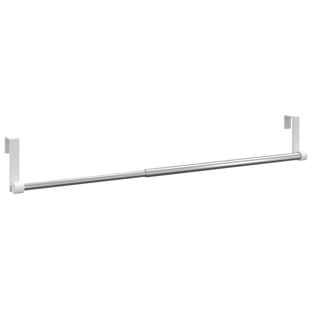 Gordijnrails 2 st 40-60 cm aluminium wit en zilverkleurig